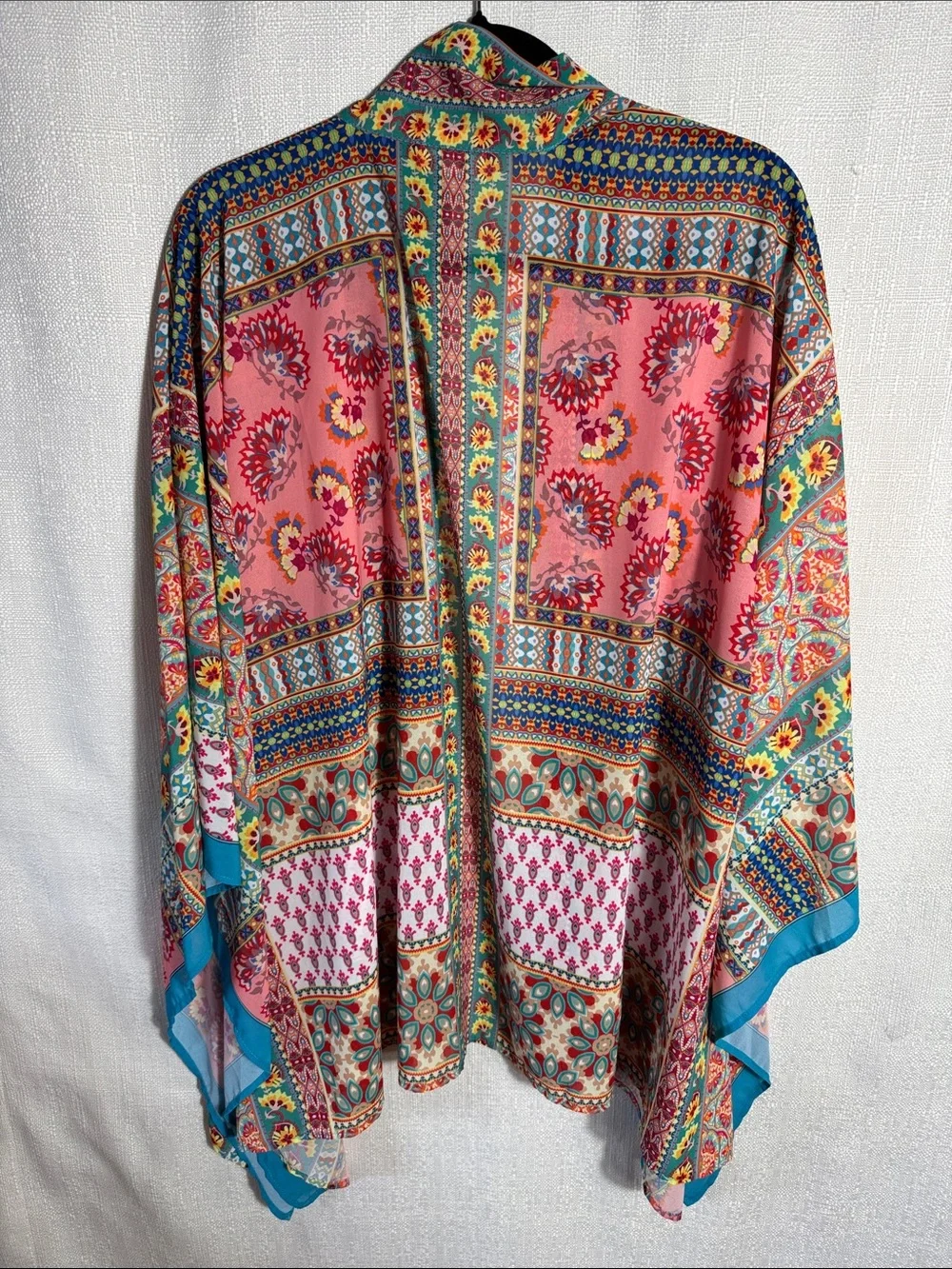 Umgee Scarf Print, Patchwork Kimono‎ M/L Like New Condition Festival, Beach